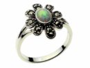 Silver Ring Marcasite Opal