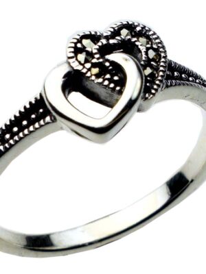 Silver Ring Marcasite Heart