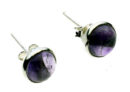 Silver Earring Stud Amethyst
