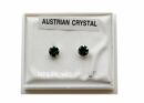 Silver Earring Stud Dark Green