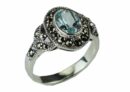 Silver Ring Marcasite Topaz