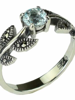 Silver Ring Marcasite Topaz