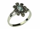 Silver Ring Marcasite Topaz