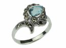 Silver Ring Marcasite Topaz