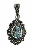 Silver Pendant Marcasite Topaz