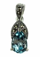 Silver Pendant Marcasite Topaz