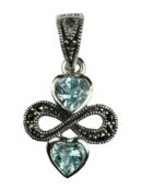 Silver Pendant Marcasite Topaz