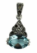 Silver Pendant Marcasite Topaz