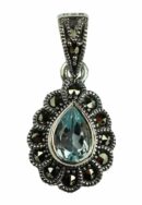 Silver Pendant Marcasite Topaz