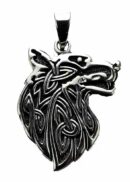 Silver Pendant Wolf Head