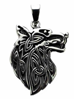 Silver Pendant Wolf Head