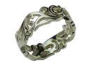 Silver Ring Band Floral