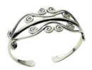 Silver Bangle Double Swirl