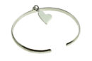 Silver Bangle Plain Heart