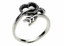 Silver Ring Arrow Heart
