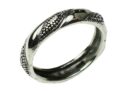Silver Ring Band Bobble Swirl