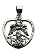 Silver Pendant Angel In Heart