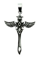 Silver Pendant Sword With Wing