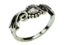 Silver Ring Floral Bobble