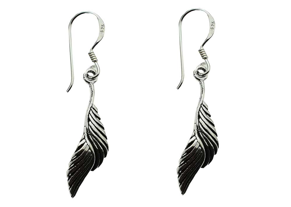 Silver Earring Wings Drop