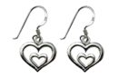 Silver Earring Double Heart