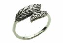 Silver Ring Double Leaf