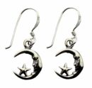 Silver Earring Moon And Star