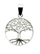Silver Pendant Tree In Circle