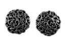 Silver Earring Stud Floral Circle