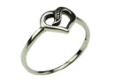 Silver Ring Heart With Bobbles