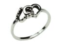 Silver Ring Double Heart