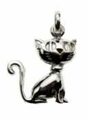 Silver Pendant Sitting Cat