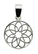 Silver Pendant Floral Cut