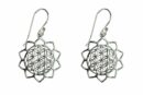 Silver Earring Flower Of Life