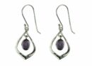 Silver Earring Amethyst Stone