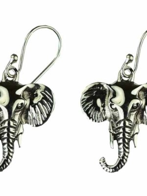 Silver Earring Elephant Head