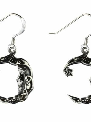 Silver Earring Moon Celtic