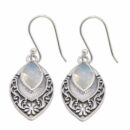 Silver Earring Rainbow Stone