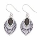 Silver Earring Garnet Stone