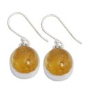 Silver Earring Citrine Stone