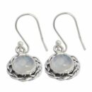 Silver Earring Rainbow Stone