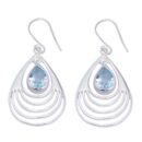 Silver Earring Blue Topaz
