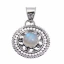 Silver Pendant Rainbow Stone