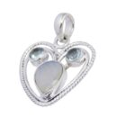 Silver Pendant Heart Topaz