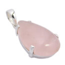 Silver Pendant Rose Quartz