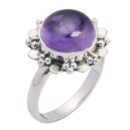 Silver Ring Amethyst Stone