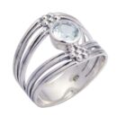 Silver Ring Blue Topaz Cut Stone
