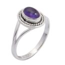 Silver Ring Amethyst Stone