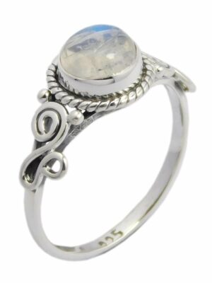 Silver Ring Rainbow Stone