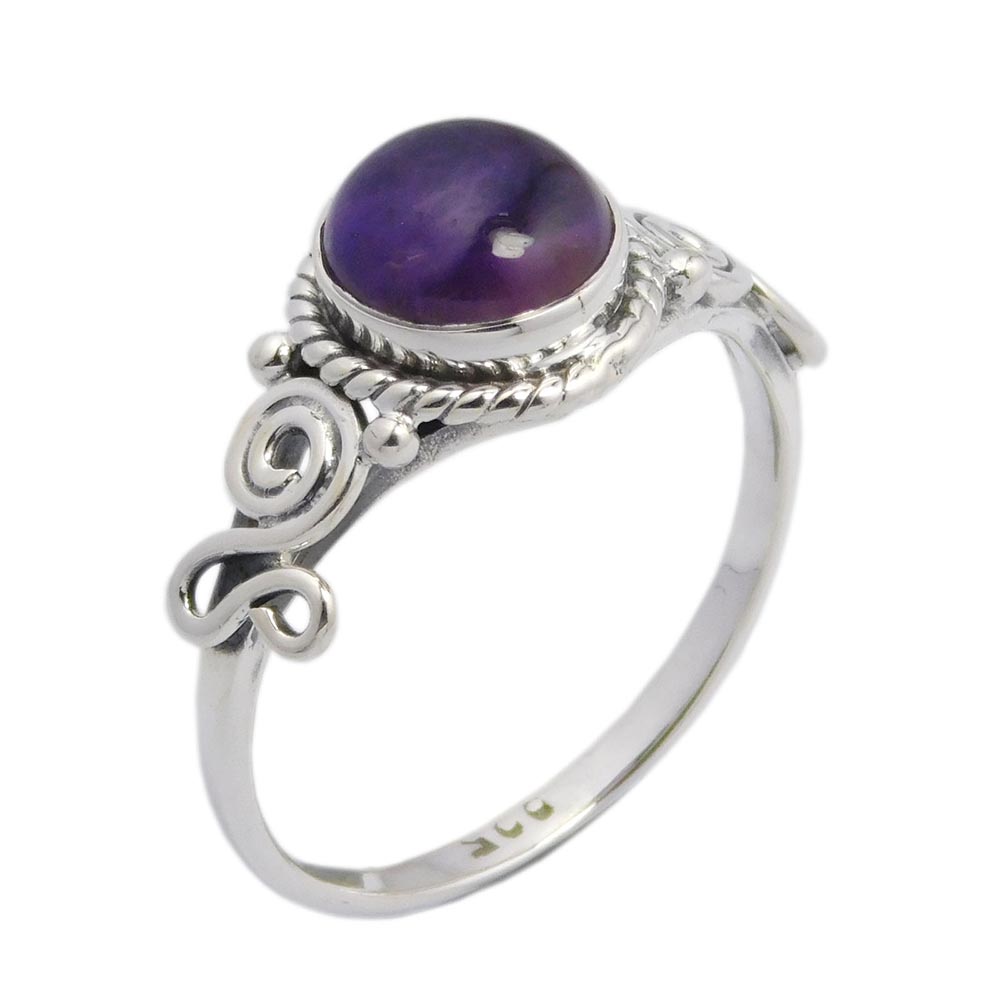 Silver Ring Amethyst Stone